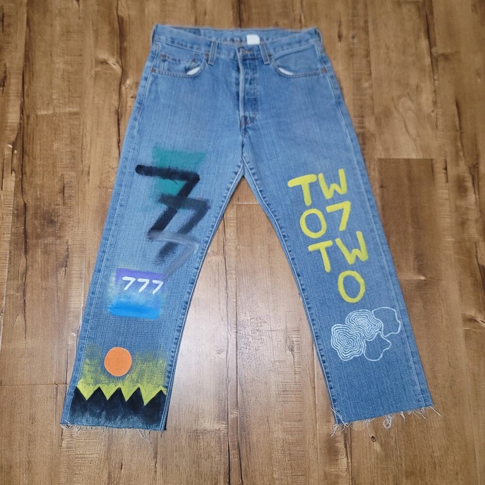 Levi's 501 Custom Hand Painted Jeans